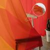 Polygon Orange Geometrische Tüll Voile Vorhänge Hotel Heimdeko Transparente Vorhänge für Wohnzimmer Schlafzimmer Chiffon Bedruckte Vorhänge