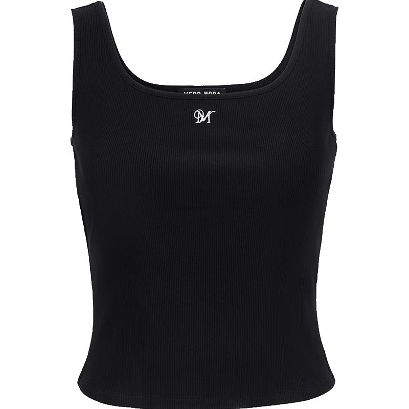 VEROMODA Women s Letter Cotton Blend Slim Fit Tank Top XL