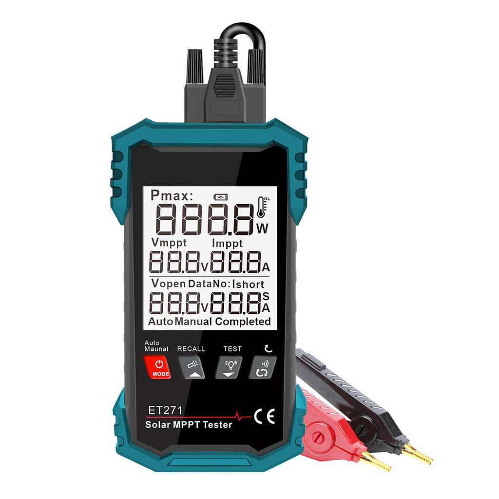 1600W Solar Panel Tester, Portable Digital Solar MPPT Tester with Auto Manual Mode, Open Circuit Voltage, Maximum Power