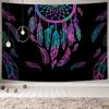 Psychedelic Dreamcatcher Feather Tapestry Hippie Bohemian Mandala Tapestry Wall Hanging Cloth For Living Room Dorm Office Decor
