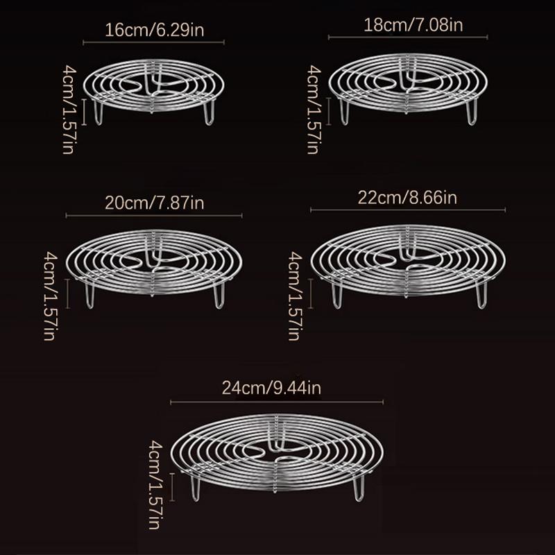 304 Stainless Steel Steamer Rack Multifunction Pot Steaming Tray Dumplings Eggs Grill Stand Kitchen Tableware Cooking Utensils