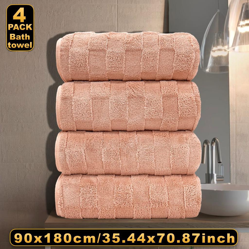 Velká osuška Coral Velvet Čtyřdílná sada pro dospělé domácí koupel Zahuštěná taftová velká osuška 90 * 180 Teplé a pohodlné domácí potřeby denní potřeby