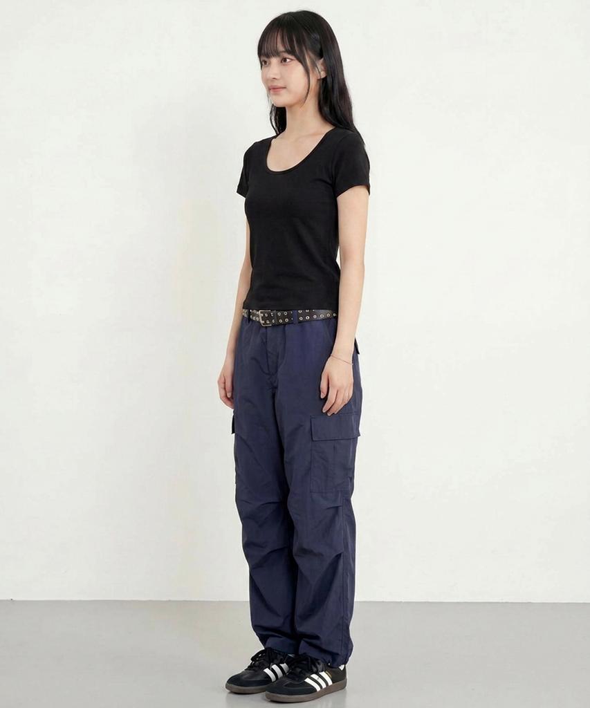BASIC HOUSE Women'S Modal Spandex U-Neck Slim Fit Short Sleeve T-Shirt Black
