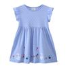 Summer New Style Girls' Cartoon Embroidered Bunny Dress Baby Tank Dress Pure Cotton Knitted Casual Dress Polka Dot Korean Style