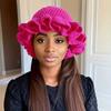 Colorful Crochet Ruffle Bucket Hat Warm Stretch Knit Hat  Year Celebration Women's Fashion Handmade Beanie Hat Tool Tentacle