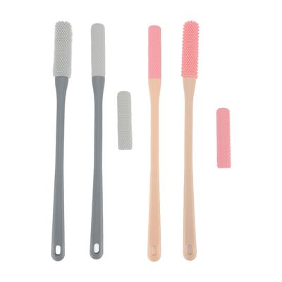 2 Pcs Toe Cleaning Brush Exfoliating Callus Dead Skin Removal Itch Relief Long Handle Soft Foot Scru