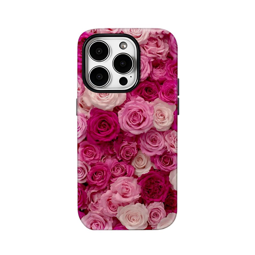 

Pink Rose Bloom Art Phone Case for IPhone 17AIR 16E 16 15 14 13 12 11 17 Pro Max Plus Double-layer Back Cover IPHONE13