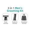 Original VGR V-628 3-in-1 Hair Trimming Set Multifunctional Full Body Hair Remover Ear Nose Hair Bikini Private Area Hair Trimmer Rechargeable Trimmer