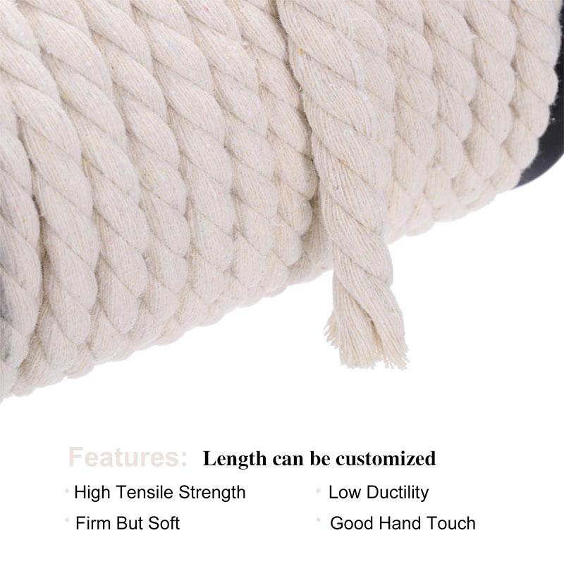 Corda Macramè 3-20mm Corda Intrecciata in Cotone Naturale per Artigianato Fai-da-te Stendibiancheria Multiuso Uso Interno ed Esterno Realizzazione di Decorazioni da Parete