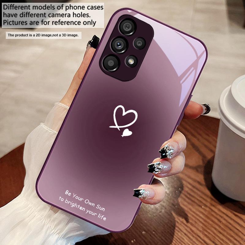 Gradient heart shape For Samsung S25 S25 Edge S25Ultra S8 9 S10 20 U ltra S21 Pro S22 Plus S23 FE S24 Ultra Glass Phone Case