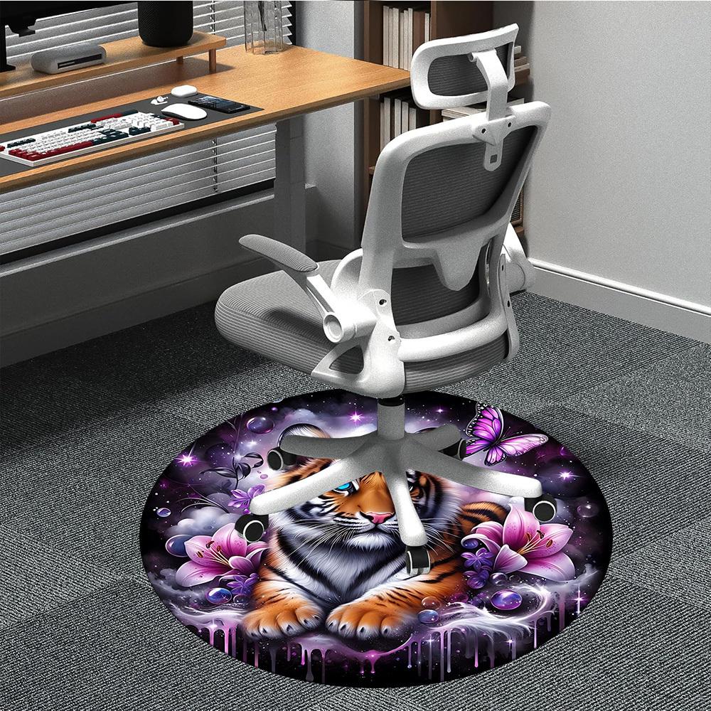 

1pc Tiger Fantasy Art Chair Carpet for Office, Soft Comfortable Mat For Office, Living Room, Bedroom, Machine Washable Carpet yy251112178 80cm by 80cm