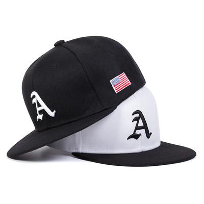 Children Gothic Letter A Side American Flag Embroidery Baseball Hat Boys and Girls Flat Top Hip Hop Caps Golf Cap Leisure Sports Hats