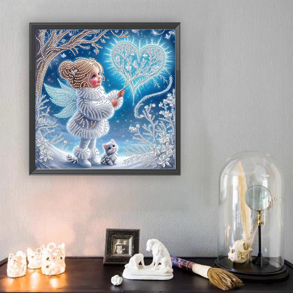Snow Girl 5D DIY Diamond Art Painting Kits for Gift Home Wall Decor Diamond Art Kits DIY Gem Art Diamond Painting Kits 30x30cm