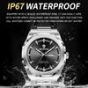 BINBOND Quartz Watches For Men Luminous Waterproof Luxury Auto Date Week Display Men's Watch Reloj Leather Wristwatch