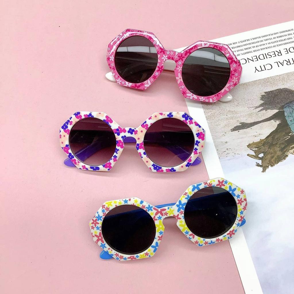 2026 UV400 protection trend Boys and girls Children's sunglasses New children's sunglasses Fashion wrapped flower