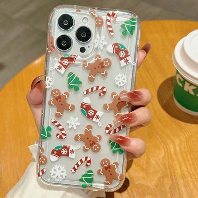 Christmas Graphic Print Clear Phone Case for iPhone 17 Air 16 15 14 13 12 11 Pro Max Cover iPhone Air 16E SE2 7 8 Plus Cartoon Winter Shockproof Cover