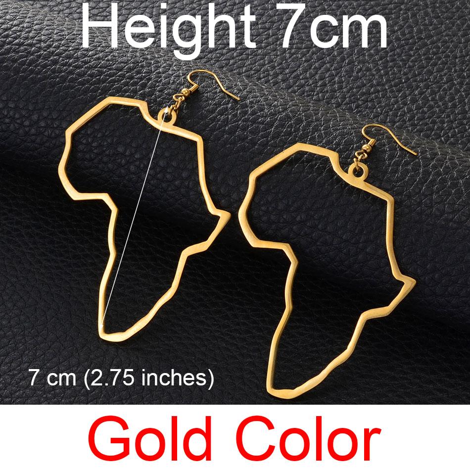 Anniyo Big Earrings Africa Map Exaggerate Larger Earring Gold Color African Ornaments Traditional Ethnic Hyperbole #144521