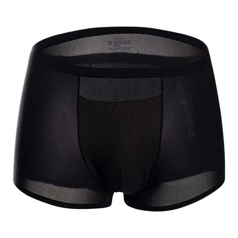 Men s Seamless Ultra-thin Ice Silk Breathable Boxer Briefs L