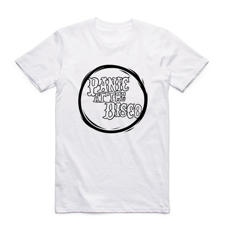 2019 Men Print Music Band Panic At The Disco Fashion T Shirt O-Neck Short Sleeve Summer Casual Hipster Polyester T-shirt HCP984