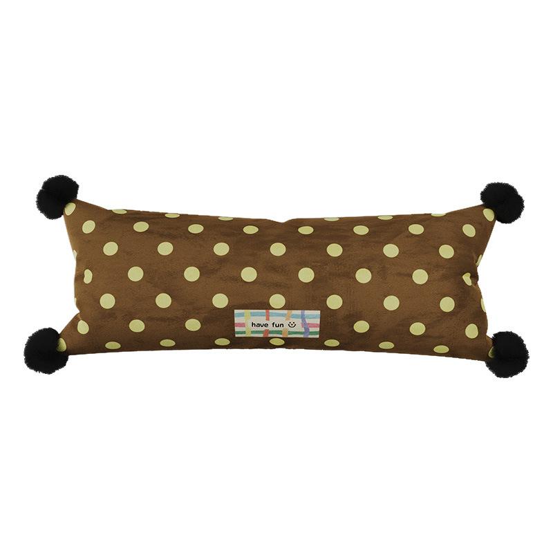 Vintage Polka Dot Long Throw Pillow Sofa Cushions Versatile Decorative Pillow Case Lumbar Support Nap Pillow Car Seat Pillow 30 x 70cm 2689₽
