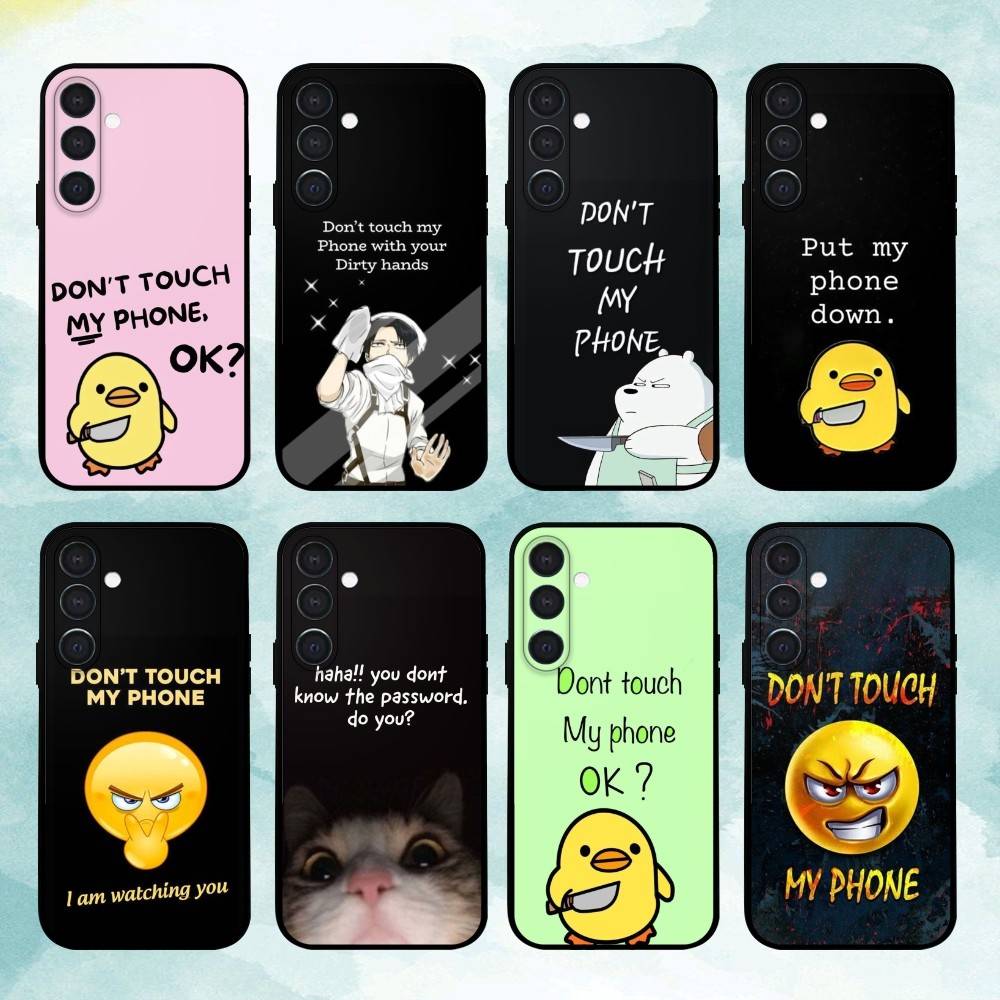 1PC Dont Touch My Phone Phone Case For Samsung A73,72,71,53,52,51,22,91,80, Soft Black Cover