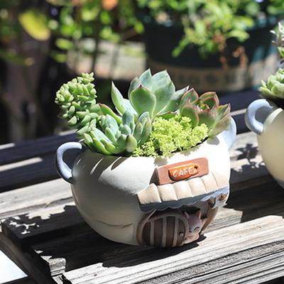 Niedlicher Blumentopf für den Innenbereich, Kunstharz, einzigartig, mit Ablaufloch, Mehrzweck-Mini