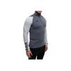adidas Stand Collar Pattern Printed Color Block Long Sleeve T-Shirt Men Tops Gray HU1316