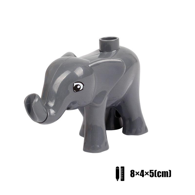 1Pcs Big Block Building Classic Animal Paradise Pets Wildlife Rabbit Lion Bear Compatible Duplo Bricks Set Supplement Children