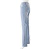 Women Jeans High Waist Flared Hem Slim Fit Button Closure Gradient Color Matching Full Length Pockets Bell-bottomed Pants Denim Trousers