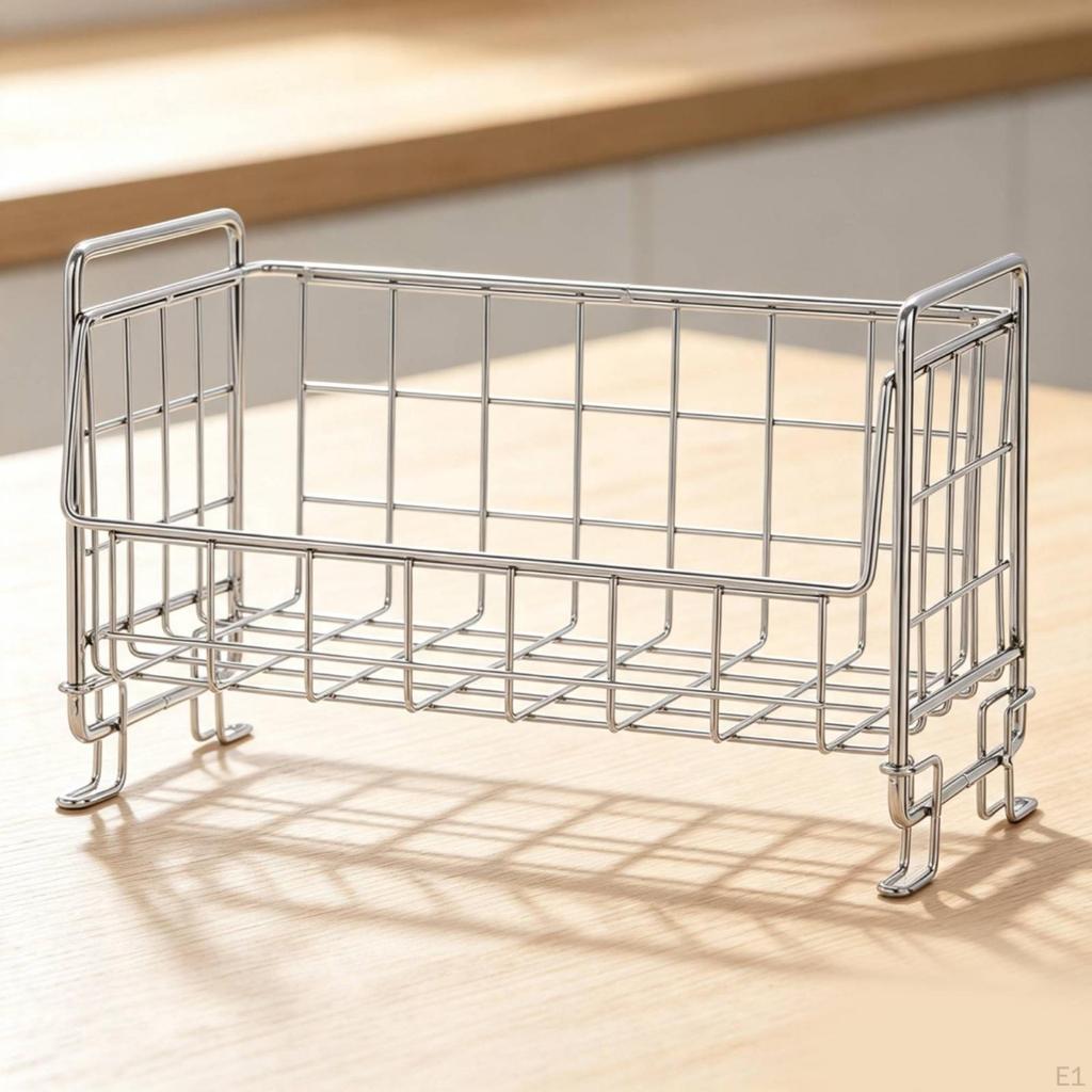 Countertop Storage Rack with Z-Shaped Feet Sturdy Wire Basket Baskets