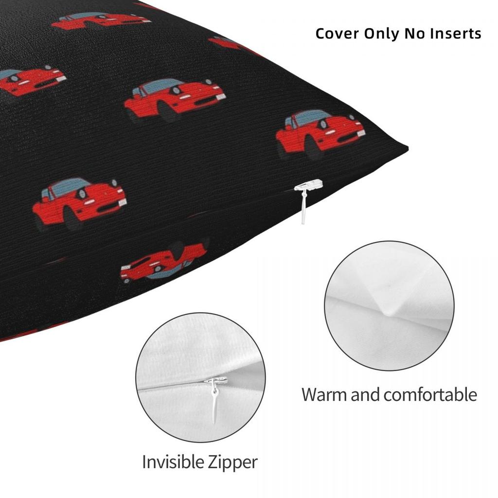 Mazda Miata Mx5 1990 Red Square Pillowcase Cushion Cover Pillow Case Throw Pillow Cover for Home Bedroom Car