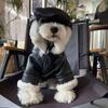 Warme Haustier Herbst warme Jacke bequeme Hunde PU Baumwolljacke Welpen Cool PU Mantel Winter