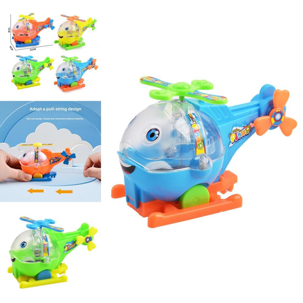 Childrens Light Up Flying Airplane Pull String Toy With Rotating Led For Education And Play