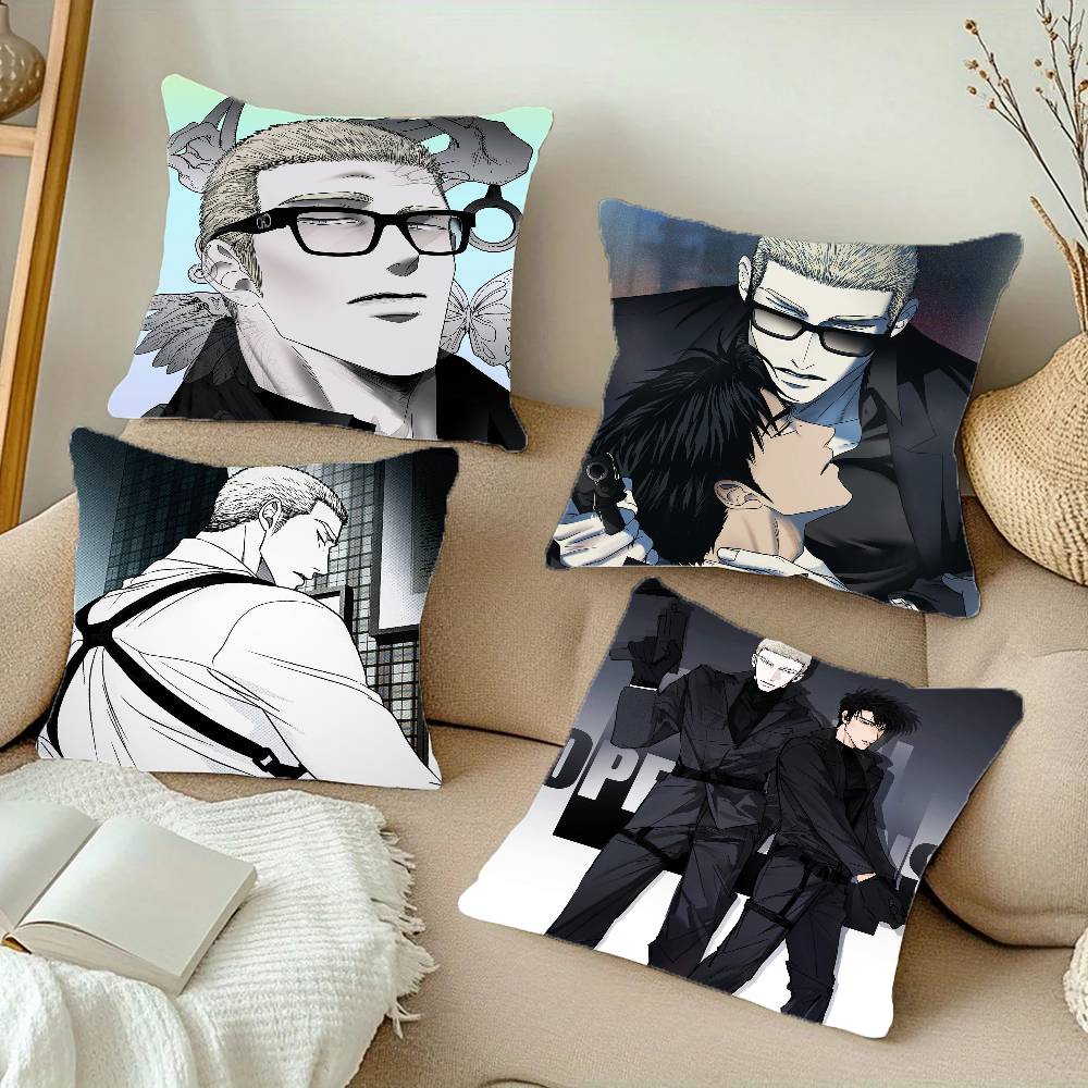 Anime S-Shutline Pillow Case Fashion Square Pillowcase Bedroom Sofa Room Ins Decoration Leisure