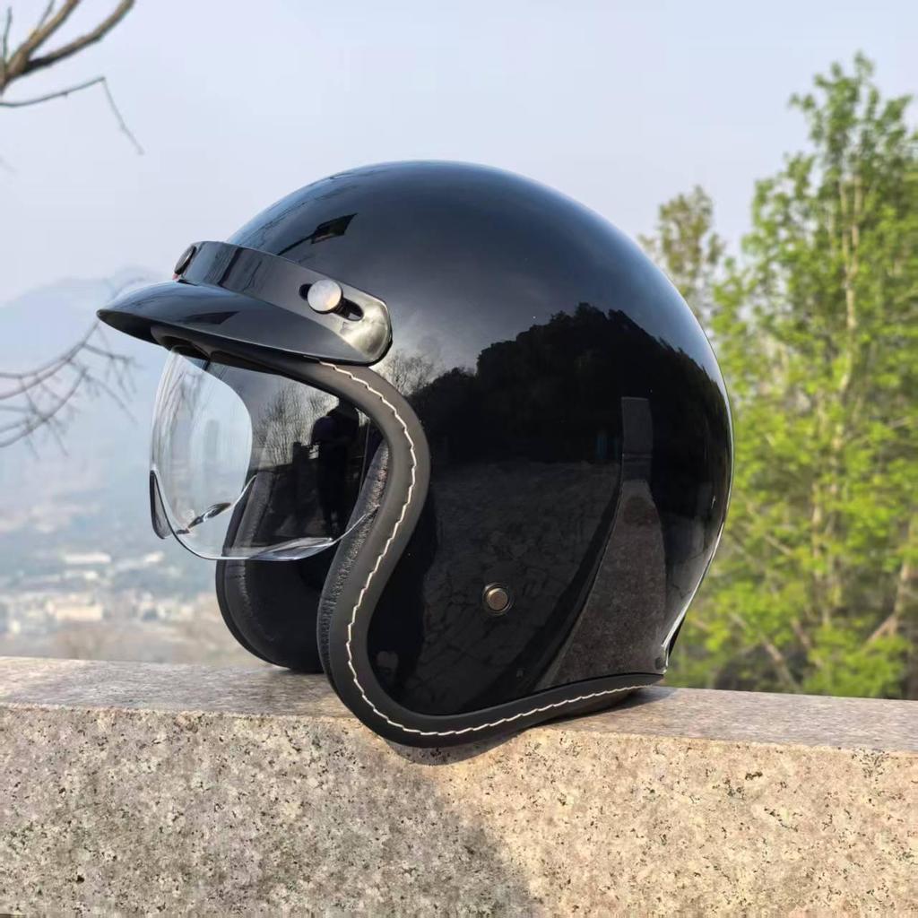3C Certified Retro Motorcycle Helmet, Universal Three-Quarter Design for Men & Women, Suitable for All Seasons