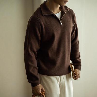 Heren 2025 Herfst/Winter Half-Zip Opstaande Kraag Gebreide Trui