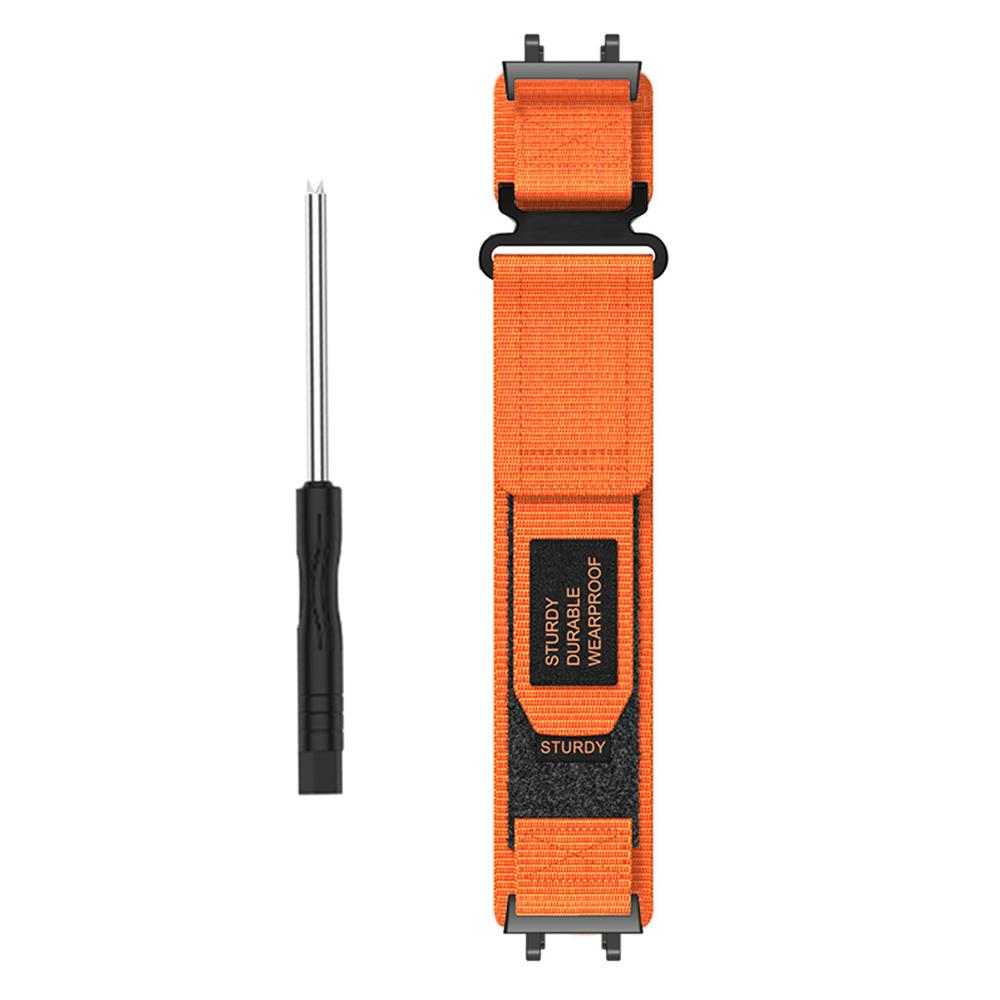 

For Huami Amazfit T-Rex 3 Outdoor Climbing Watch Strap Magic Tape Breathable Nylon Band with Connector Orange