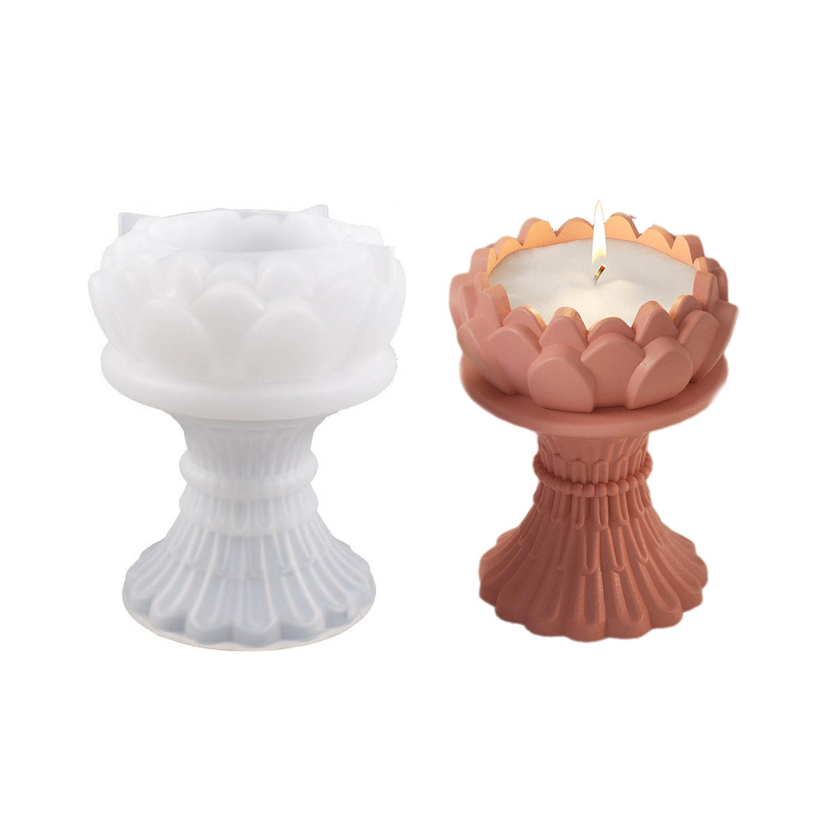 

DIY Lotus силиконовая форма подсвечник ароматерапия гипсовая цементная форма 3D цветок эпоксидная смола формы украшения дома 3