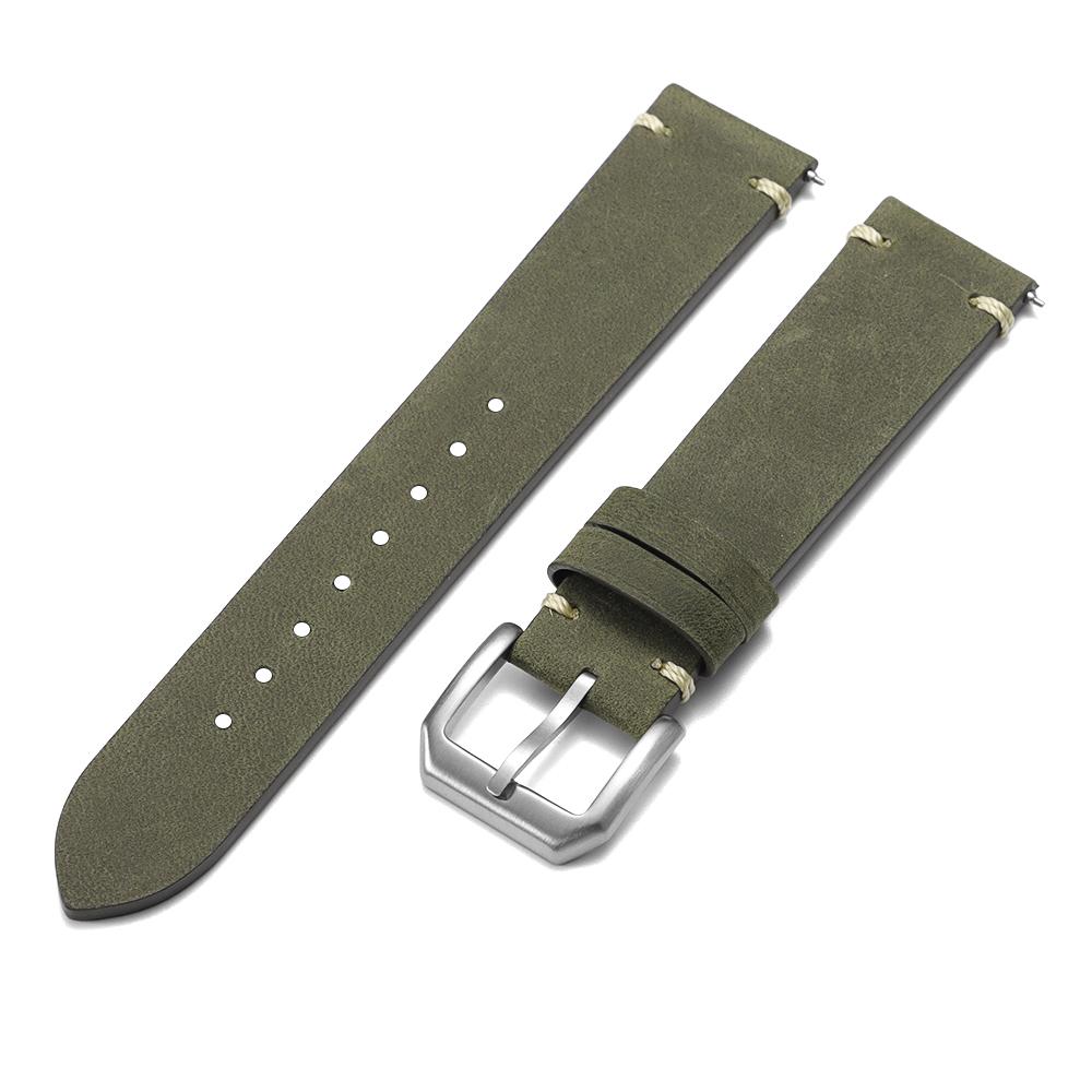 20/22mm Vintage Echtes Leder Uhrenarmband Nähte Rindsleder Uhrenarmband für Omega Uhren Handgelenkband Schnellverschluss Armband Gürtel