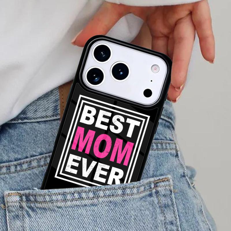 Best Mom Ever Quotes Phone Case for iPhone 16e 15 14 13 12 17 Pro Max Plus Air 17pro Cover Coque