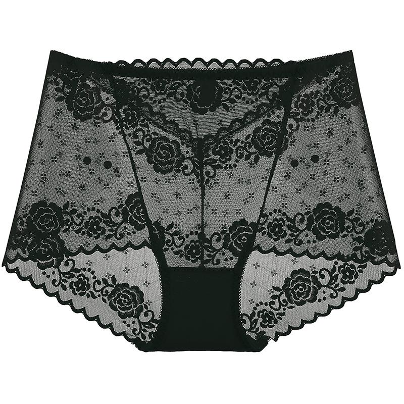 Sexy Women Underwear Lace Mesh Briefs Pure Cotton Crotch Tange Thong Women Lace Panties Underpants