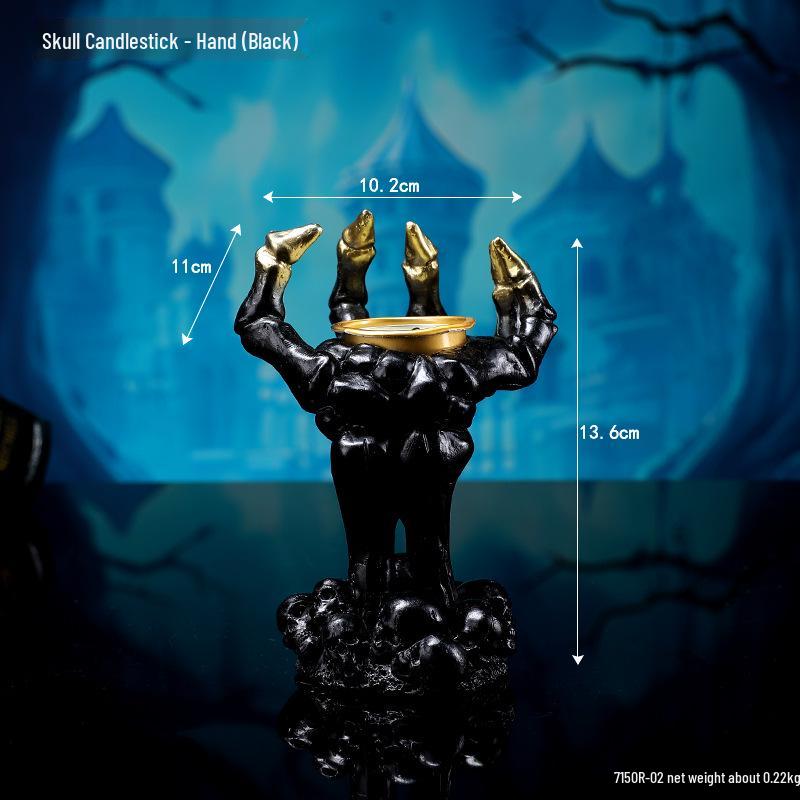 Cross-Border Halloween Skull Resin Ornament - Ghost Festival Decoration for Desktop and Entrance