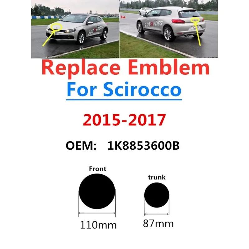 BRE1 GOLF 4 5 6 7 For VW VOLKSWAGEN 2026 New 2pcs Replacement for Scirocco 2015 2016 2017 110mm Car Front Grille logo emblem 87mm Rea at2