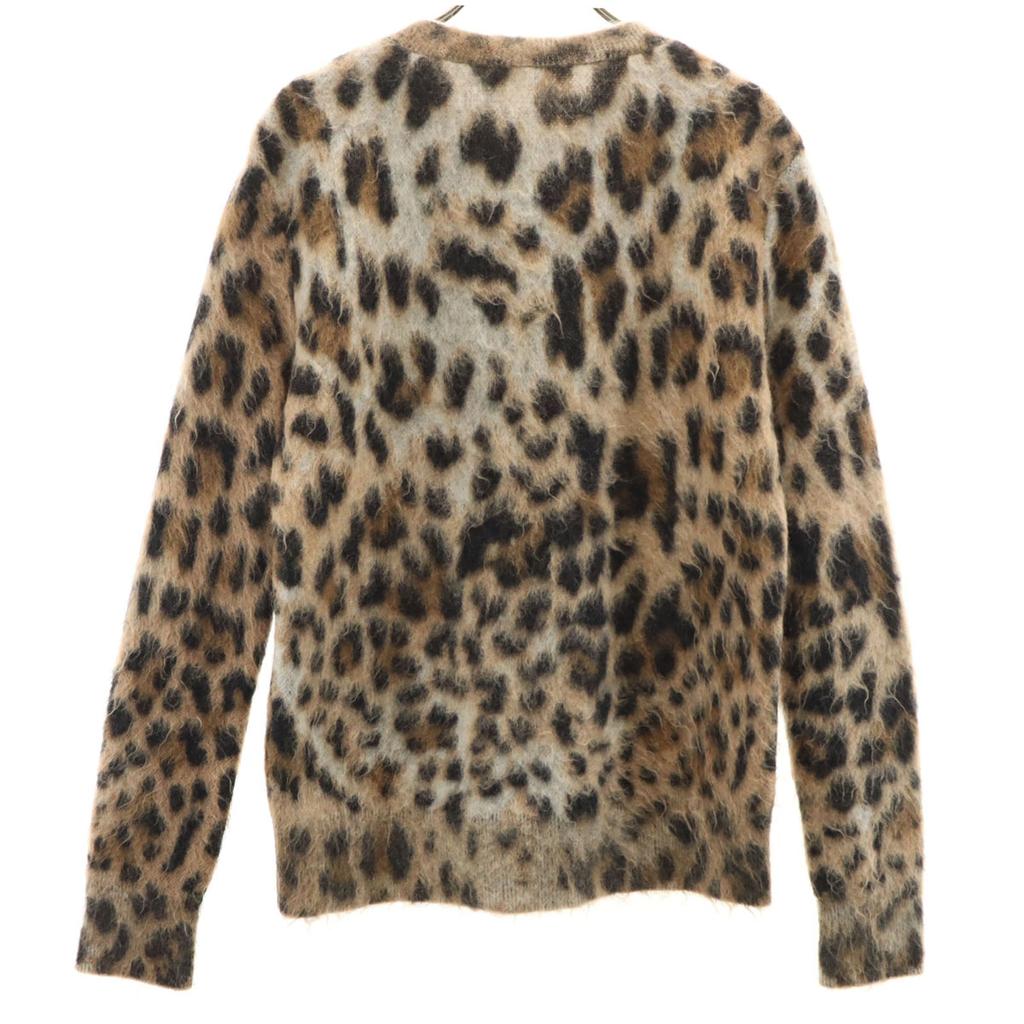 SAINT LAURENT Italian mohair blend Leopard Pattern Long sleeve sweater Women Used