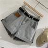 Denim Shorts for Women Spring/summer Casual Loose Rolled Edge High Waist A-line Wide Leg Shorts