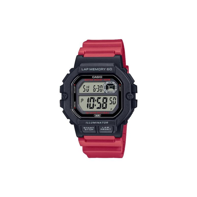 

Casio general watch, fashionable and universal, quartz movement, resin strap, Japanese and Korean watch, same style for men and women, WS-1400H-4AVDF чёрный