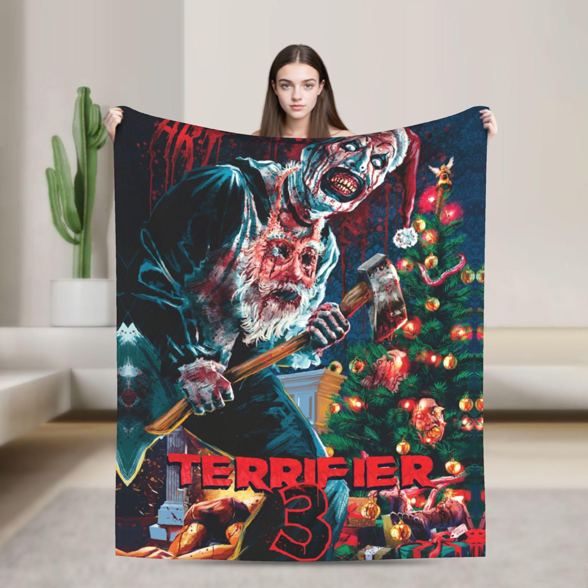 

Terrifier Blanket Movie Art The Clown Camping Flannel Bedding Throws For Home Decor Soft Warm Custom Quality Bedspread Gift 75cmx90cm