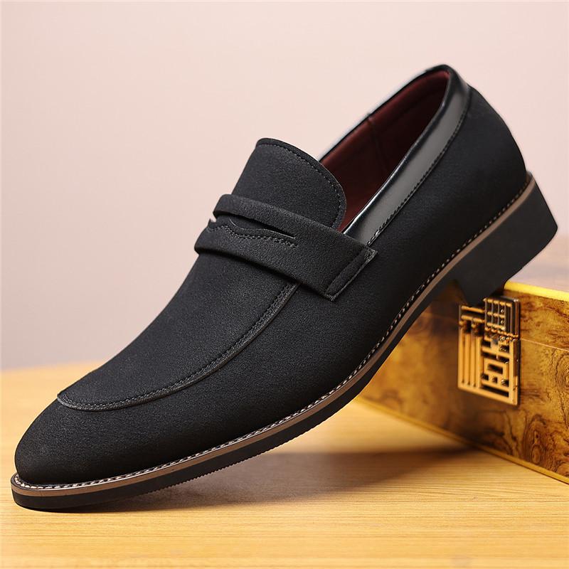 Britain Designer New Fashion Men's Pointed Black Brown Casual Dress Homecoming Shoes Male Penny Loafter Formal Wedding Footwear