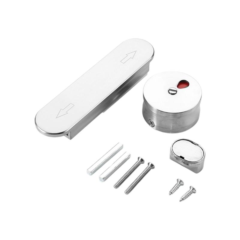 Smooth Push Pull Toilet Partition Lock Quick Installation Zincs Alloys Public Privacy Lock Door Accessory Hardware