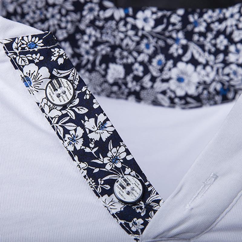 Premium Quality Men's T-shirt Slim Fit Floral V-neck Casual Tee For Everyday Wear